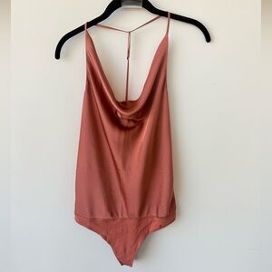 Abercrombie & Fitch Satin Cowl Neck Bodysuit size medium